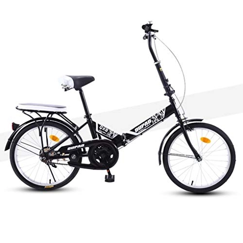Folding Bike : HSBAIS Folding Bike for Adult, Lightweight with V Brake Compact Bicycle Wear-Resistant Tire Comfortable Seat, Heavy Duty 300lb, Black_133x60x48cm