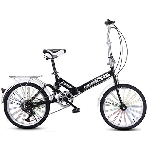 Folding Bike : HSBAIS Folding Bike for Adult, Lightweight with V Brake Compact Bicycle Wear-Resistant Tire Comfortable Seat Heavy Duty 300lb Great for Urban Riding, Black_155x94x67cm