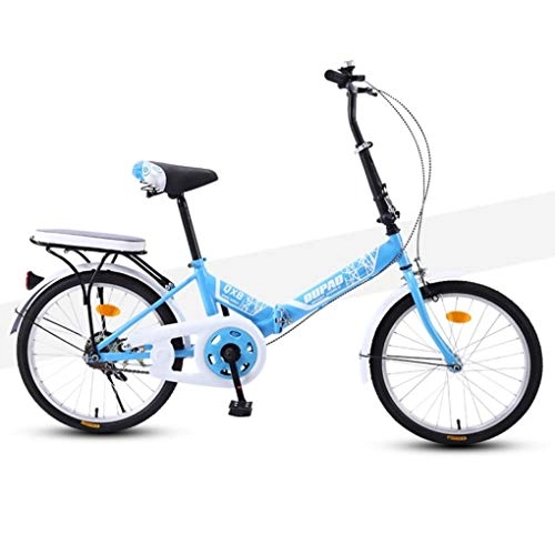 Folding Bike : HSBAIS Folding Bike for Adult, Wear-Resistant Tire with V Brake Compact Bicycle Comfortable Seat Compact Bicycle Great for Urban Riding and Commuting, Blue_133x60x48cm