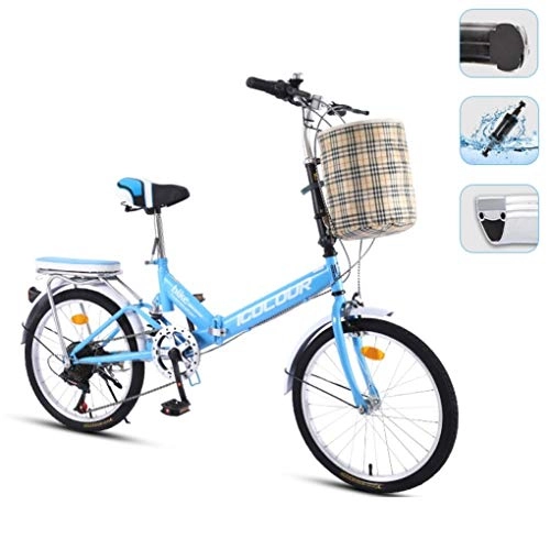 Folding Bike : HSBAIS Folding Bike for Adult, Wear-Resistant Tire with V Brake Compact Bicycle Iron Frame Heavy Duty 330lb Comfortable Seat Great for Urban Riding, 155x68x94cm