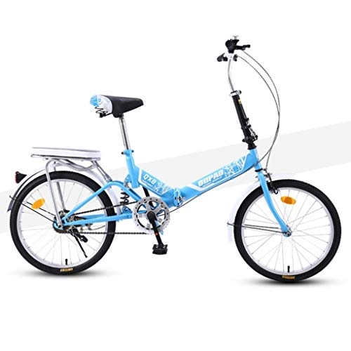 Folding Bike : HSBAIS Folding Bike for Adult, with 6 Speeds Derailleur Compact Bicycle with V Brake Wear-Resistant Tire Great for Urban Riding and Commuting, Blue_133x60x48cm