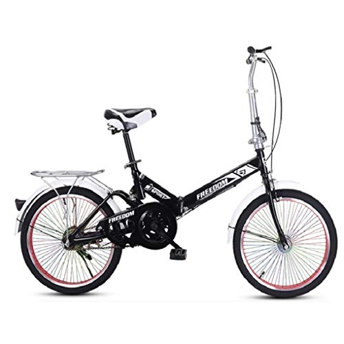 Folding Bike : HSBAIS Folding Bike for Adult, with V Brake Compact Bicycle Wear-Resistant Tire Heavy Duty 330lb Great for Urban Riding and Commuting, Black_155x94x67cm