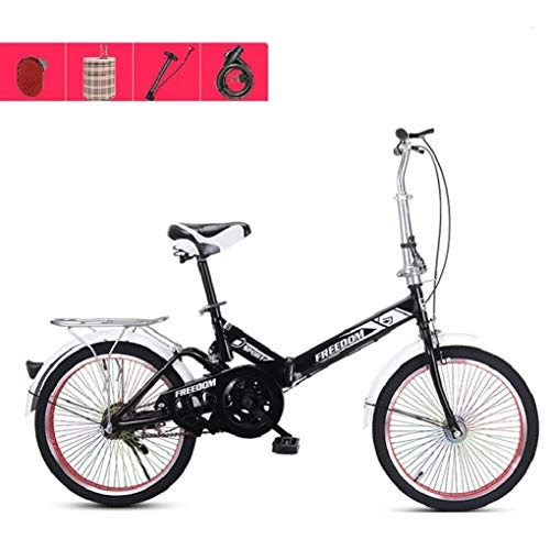 Folding Bike : HSBAIS Folding Bike, Wear-Resistant Tire Compact Bicycle with V Brake and Comfortable Seat Great for Urban Riding and Commuting, Black_155x94x67cm