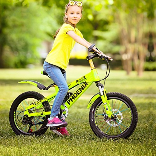 Folding Bike : HUAHUADP Foldable Bicycle Lightweight Portable, Children's Folding Bike Mountain Bike 18-inch Children Cycling 6-10-12 Year Old Carriage Pupils-yellow