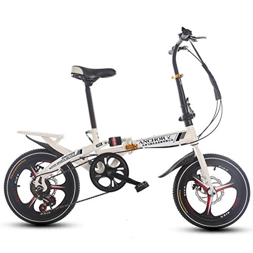 Folding Bike : HUAHUADP Folding Bike, Foldable Bicycle Lightweight Portable, 16 Inch Women's Bicycle With Basket Variable Speed Shock Absorber Adult Super Light Children's Student -A 107x120cm(42x47inch)