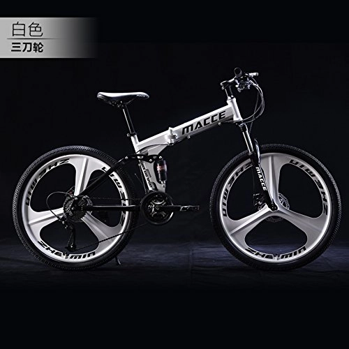 Folding Bike : HUAHUADP Folding Mountain bike, 21 speed Foldable Bicycle 24-inch Male female students foldable bike Shift Double shock absorber Commuter Dual disc brakes for Adult -F 165x94cm(65x37inch)