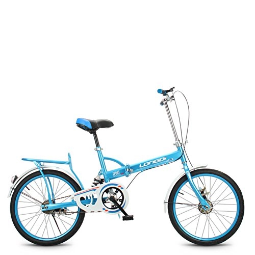 Folding Bike : HUAHUADP Portable Folding Bike, Portable Women's Bicycle Carbike Permanent Adult Students Ultra-light 20-inch City Riding With Basket-blue 96x150cm(38x59inch)