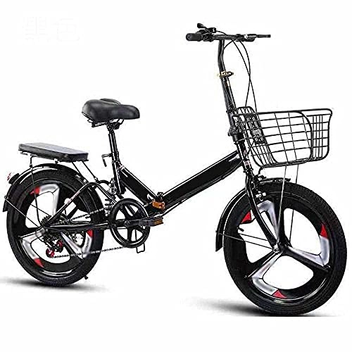 Folding Bike : HUAQINEI Bicycle 20 inch new folding one-wheel variable speed student bicycle, Pink