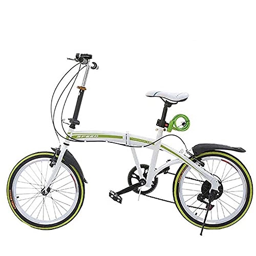Folding Bike : HUAQINEI Folding bicycle 20 inch folding bicycle variable speed adult bicycle folding bicycle, Green