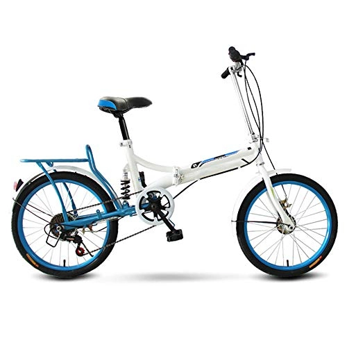 Folding Bike : HUOFEIKE Portable 6-Speed Bicycles Lightweight Carbon Steel Folding City Bike 20-Inch Bicycle, Fits Outings to School Outdoor Riding on Duty Off Duty, b3