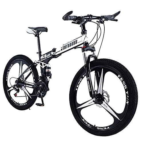 Folding Bike : HWZXBCC White Bikes Mountain Bike Fast Folding Ergonomic Lightweight, 27 Speeds Dual Bike Sport, With Anti Slip Wear Resistant, For Men Or Women Wheel