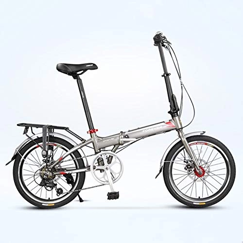 Folding Bike : HWZXC Adults Folding Bicycles, Foldable Bikes Ultra Light Portable 7 Speed Shimano Aluminum Alloy City Riding Foldable Bicycle