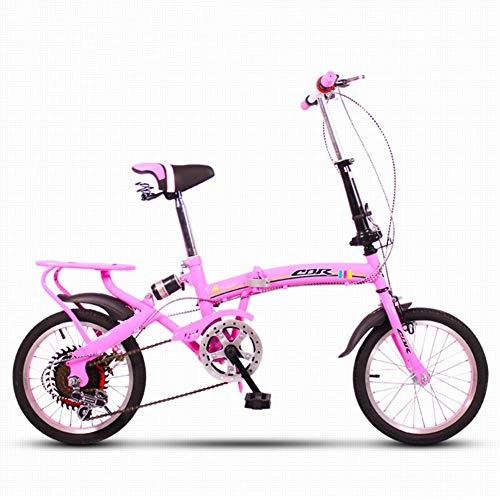 Folding Bike : HWZXC Children's Foldable Bikes, Student Folding Bicycles Lightweight Mini Small Portable Shock-absorbing Variable 6 Speed Male And Female Foldable Bikes