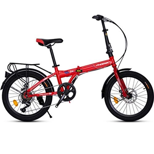Folding Bike : HXFAFA Foldable bicycle for men and women, mountain bikes, 20 inches, portable, for adults, variable speed, mountain bikes, small wheel, 160 x 67 x 94 cm, black.