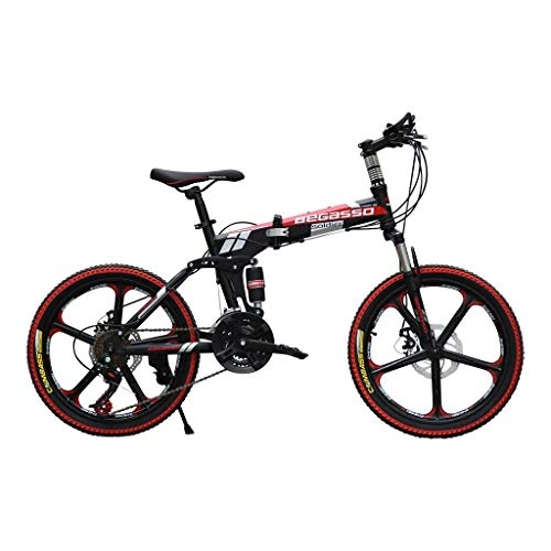 Folding Bike : HXFAFA Folding Bike Mountain Bikes, Foldable Mountain Bike with Variable Speed 20 Inch Boys and Girls Bike
