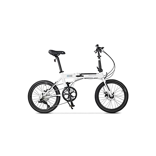 Folding Bike : IEASEzxc Bicycle Folding Bicycle Aluminum Alloy Frame Disc Brake 9-Speed Super Light Carrying City Commuter Cycing (Color : White)