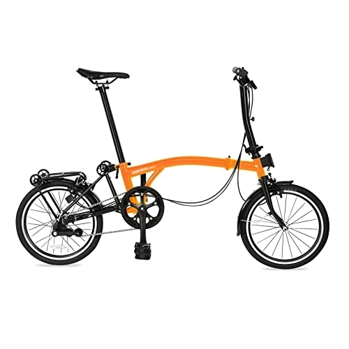 Folding Bike : IEASEzxc Bicycle Folding Bike 16 Inch Group Built V Brake Foldable Bike Chrome Molybdenum Steel Frame Leisure City Bike (Color : Orange)