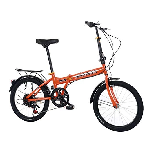 Folding Bike : Isshop Folding Travel Bike, 20 Inch Variable Speed Adult Teen Outdoor Bicycle (Orange)