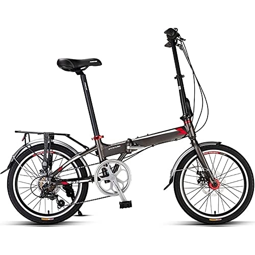 Folding Bike : ITOSUI 20 Inch Adult Folding Bicycle, Folding Bike, Steel Frame with High Carbon Content, Urban Folding Bike, 7 Speeds, City Bikes for Adults