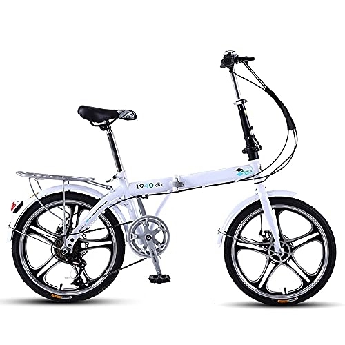 Folding Bike : ITOSUI 20 Inch Foldable Bicycle, Folding Bicycle Carbon Steel Small Unisex, Adult Portable Bicycle City Bicycle, Lightweight Folding Casual Bicycle, Damping Bicycle