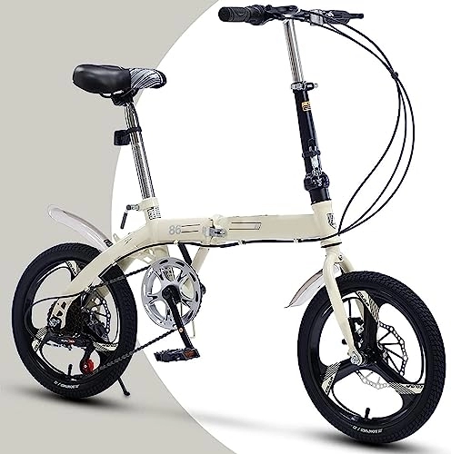 Folding Bike : ITOSUI Adult Folding Bike, High-Carbon Steel Frame Folding Bikes Easy Folding City Bicycle with 6 Speed Gears Foldable Bike for Commuting Adults Teenager Men Women
