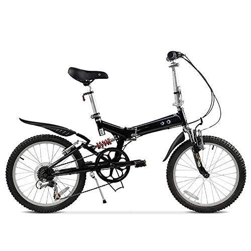 Folding Bike : ITOSUI Foldable Bike, 20 Inch Comfortable Mobile Portable Compact Lightweight 6 Speed Finish Great Suspension Folding Bike for Men Women Students and Urban Commuters
