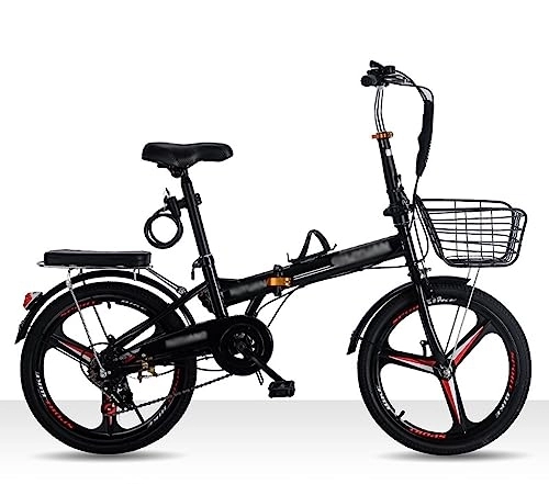 Folding Bike : ITOSUI Folding Bike, 6 Speed Folding Bikes High-Carbon Steel Foldable Bicycle Height Adjustable, Folding Bike for Adults with Front and Rear Fenders
