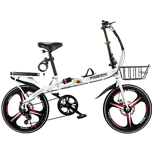 Folding Bike : ITOSUI Folding Bike, Adult Bike, 6-Speed Folding Bicycle Easy Folding City Bicycle with Disc Brake, for Men Women
