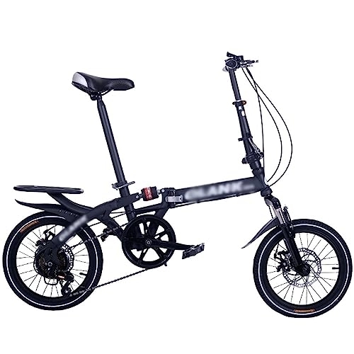 Folding Bike : ITOSUI Folding Bike, icycles Folding Bike for Adult 7 Speed Shifter, High Carbon Steel Full Suspension Bicycle with Disc Brake, Folding Bike for Men Women