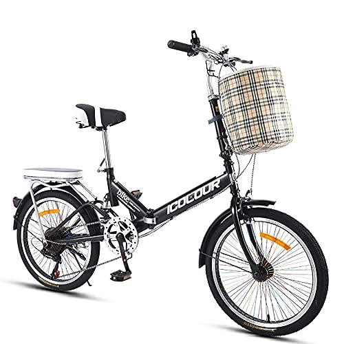 Folding Bike : ITOSUI Folding Bikes, 20 Inch Mini Portable Student Comfort Speed Wheel Folding Bike for Men Women Lightweight Folding Casual Bicycle, Damping Bicycle, Shockabsorption