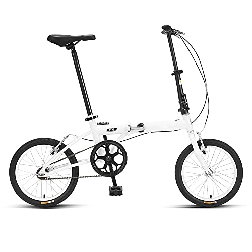 Folding Bike : JAMCHE 16" Lightweight Alloy Folding City Bike Bicycle, Dual Disc brakes, Portable Folding Bike Ultra Light Adult Student Folding Carrier Bicycle for Sports Outdoor Cycling Travel