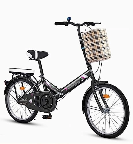 Folding Bike : JAMCHE Folding Bike, Bicycles Folding Bike for Adult High Carbon Steel City Folding Bicycle Lightweight Portable Bike for Teens, Women and Men