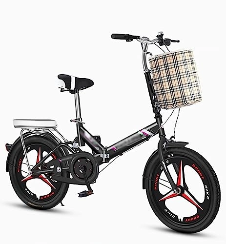 Folding Bike : JAMCHE Folding Bike Foldable Folding City Bike, High Carbon Steel Full Suspension Bicycle Lightweight Foldable Bike, for Teens, Adults
