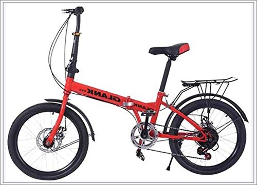 Folding Bike : JDLAX Mini Folding Bike City Bike Folding Bike Outroad Mountain Bike for Adults Men and Women 20 inch, Red
