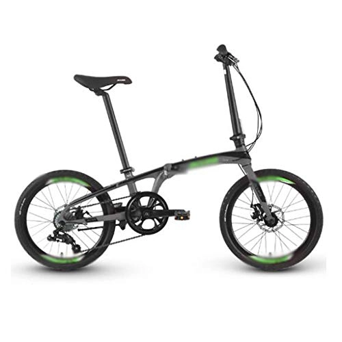 Folding Bike : JHEY Aluminum Alloy Folding Bike Variable Speed Folding Bicycle 20-inch Lightweight Male And Female Bike (Color : Black)
