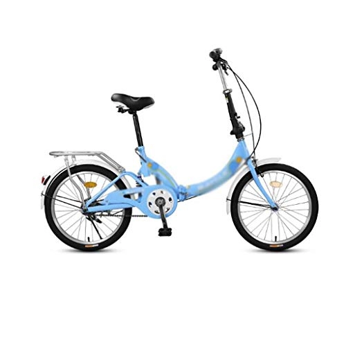 Folding Bike : JHEY Central Shock AbsorptionVariable Speed Folding Bicycle Aluminum Alloy Dual Disc Brakes And Wear Resistant Bike (Color : Blue)