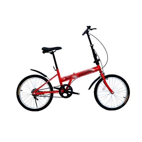 Folding Bike : JHEY High Carbon Steel Folding Bike Single Speed Bike Front U-shaped GateUltra Light Portable Adjustable Height