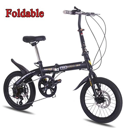 Folding Bike : JI TA 6 speed Folding Bikes For Adults Unisex Women Teens, bicycle Mens City Folding Pedals, lightweight, aluminum Alloy, comfort Saddle With Adjustable Handlebar & Seat, Disc brake /
