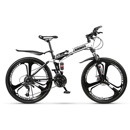 Folding Bike : JI TA City Bike Unisex Folding Mountain Bicycle Adults Mini Lightweight For Men Women Ladies Teens With Adjustable Seat, aluminum Alloy Frame, 26 Inch Wheels Disc brakes / White /