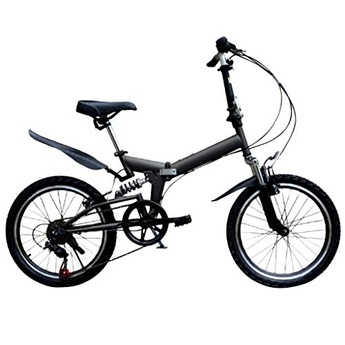 Folding Bike : JiaMeng-ZI 20 Inch Lightweight Mini Folding Bike Small Portable Bicycle Adult Student (Black)