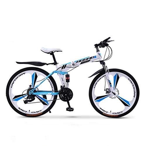 Folding Bike : JIAWYJ YANGHAO-Adult mountain bike- Mountain Bike Folding Bikes, 21-Speed Double Disc Brake Full Suspension Anti-Slip, Off-Road Variable Speed Racing Bikes for Men and Women YGZSDZXC-04