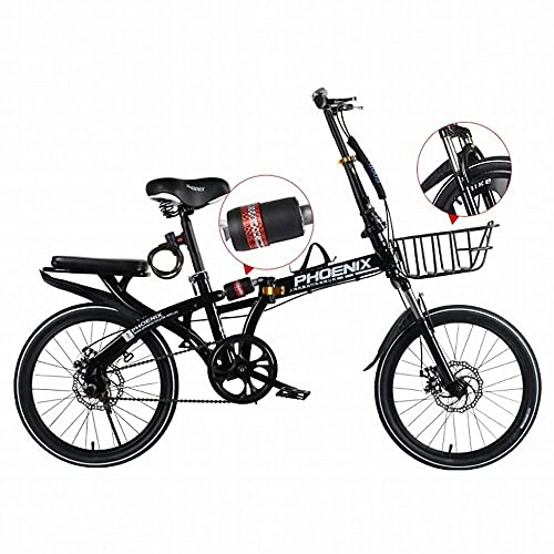 Folding Bike : JIAWYJ YANGHONG-Sport mountain bike- Folding Bicycle Women's Ultra-Light Adult Portable Work Adult Male Light 20-Inch Small Variable Speed Bike, C, 20 Inches OUZHZDZXC-1 (Color : B, Size : 16 Inches)