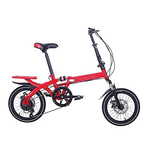 Folding Bike : JieDianKeJi Folding Bicycles 16 / 20 inch Foldable Bicycles Portable Lightweight City Travel Exercise for Adults Men Women Kids Children Variable-Speed