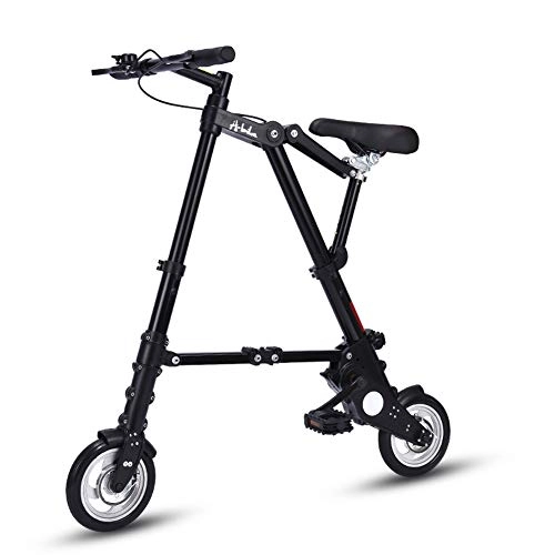 Folding Bike : JIHE Folding Bicycle, 8 Inches, Solid Tires without Inflation, Small Size And Easy To Carry, Black