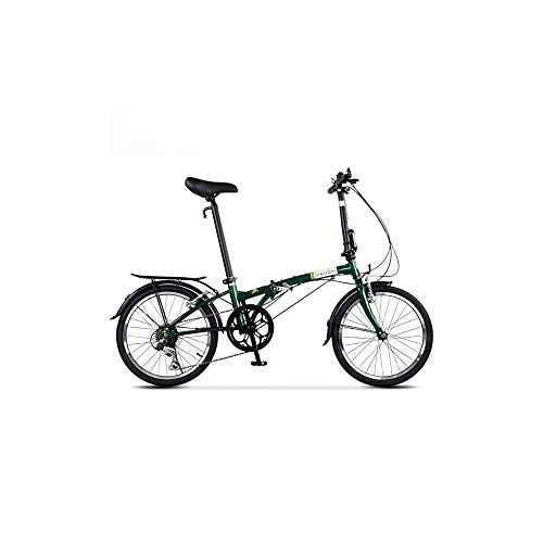 Folding Bike : Jinan DAHON Folding Bicycle 20 Inch 6 Speed Adult Men And Women Leisure Bicycle HAT060 Green (Color : Green)