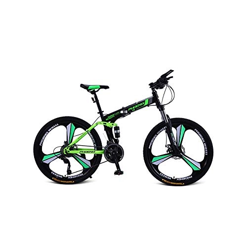 Folding Bike : Jinan Men And Women Folding Mountain Bike 26 Inch Adult Double Shock Road Bike Leisure Bicycle Student Car Magnesium Alloy Three-knife Wheel Can Lock The Front Fork 27-speed One Wheel