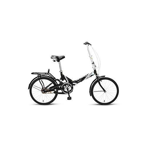 Folding Bike : Jinan Portable folding bike bicycle men and women 16 inch / 20 inch student high carbon steel frame ladies and children adolescents lightweight leisure bicycle bicycle 20 inch white / black / blue / r