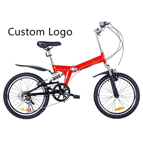 Folding Bike : JINHH Folding Bicycle for Children Men And Women Foldable 20 Inch Bike Custom Manufacturer Logo, Red