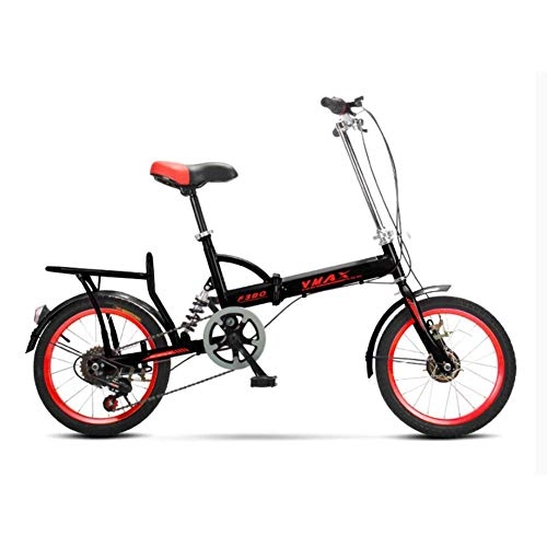 Folding Bike : JINHH Student Folding Bicycles, Foldable Bikes Men's And Women's Lightweight Children's School 6 Speed Foldable Bicycle
