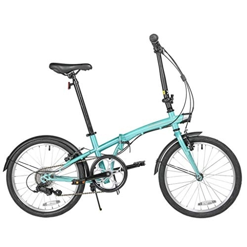 Folding Bike : Jixi Folding Bicycle Portable Ultralight Bike Small Speed Change Male Female 20 Inch Folding Car High Carbon Steel Frame Bike (Color : Green, Size : 20in)
